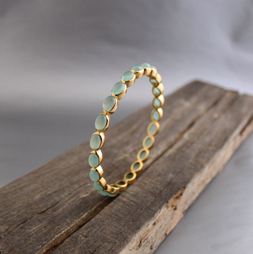 Chalcedony Bracelet, 14K Gold, Bridal Jewelry Gift, Gift For Her, Healing Crystal Jewelry, 14K Gold Vermiel Handmade Bracelet