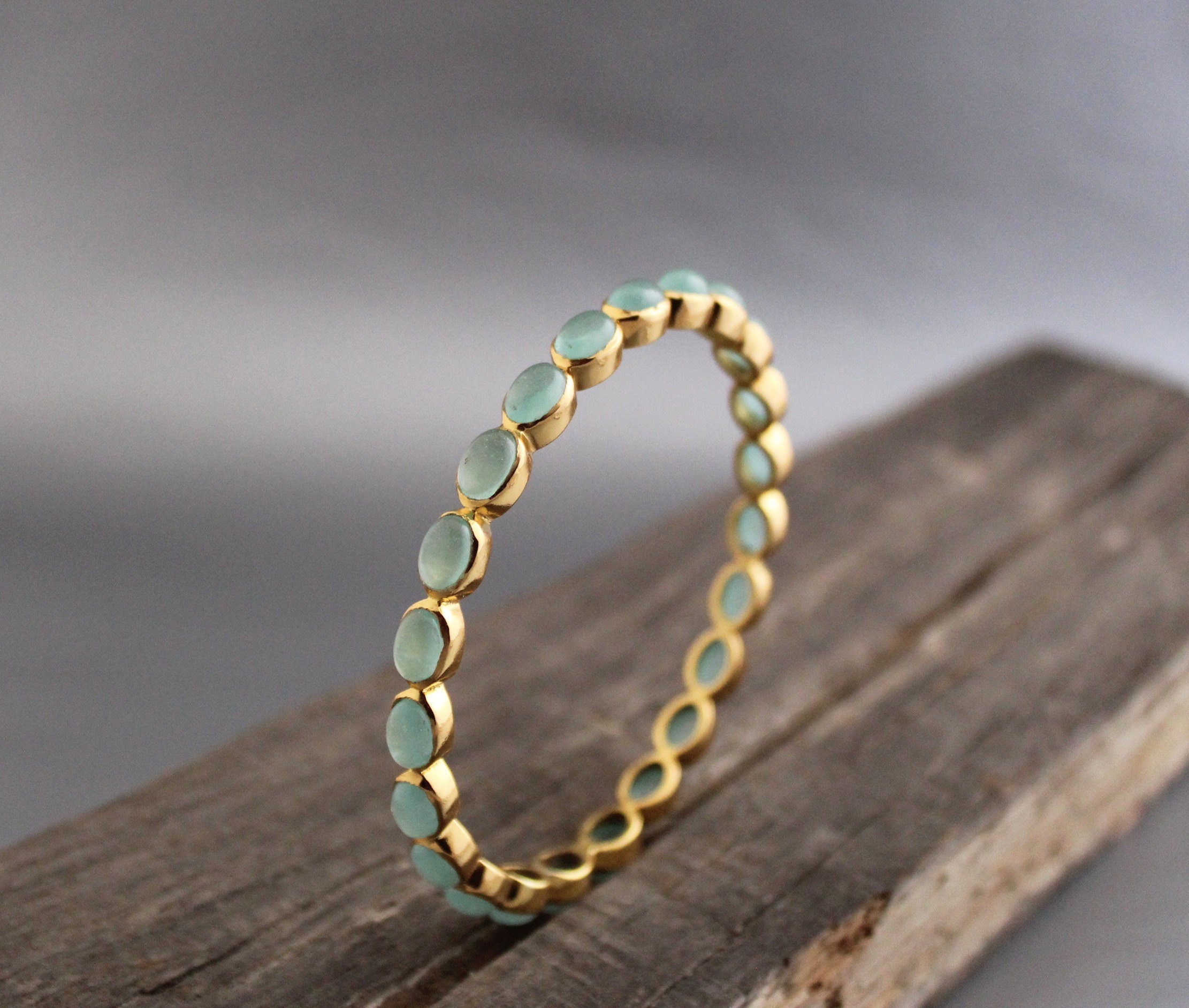 Chalcedony Bracelet, 14K Gold, Bridal Jewelry Gift, Gift For Her, Healing Crystal Jewelry, 14K Gold Vermiel Handmade Bracelet