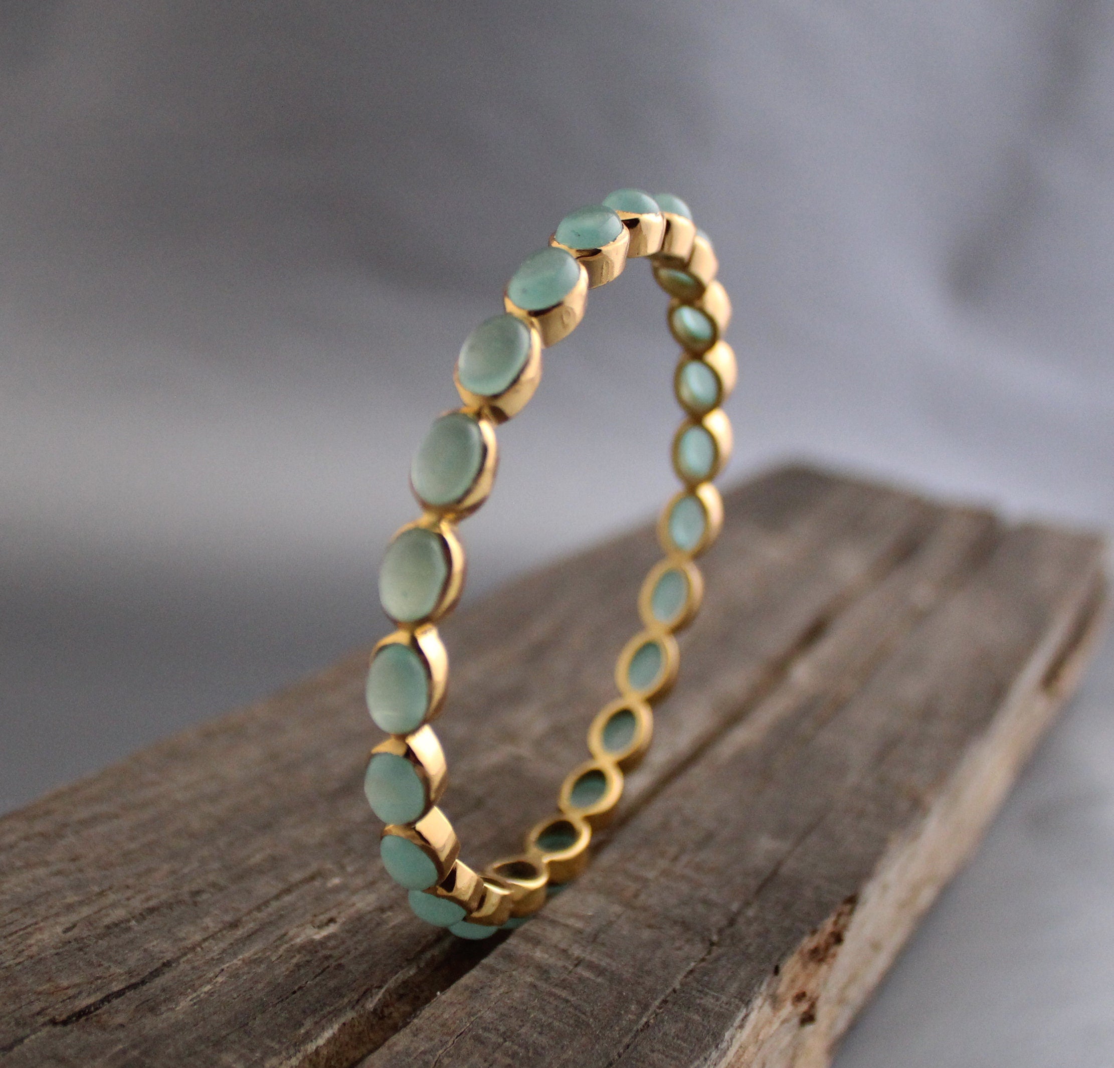 Chalcedony Bracelet, 14K Gold, Bridal Jewelry Gift, Gift For Her, Healing Crystal Jewelry, 14K Gold Vermiel Handmade Bracelet