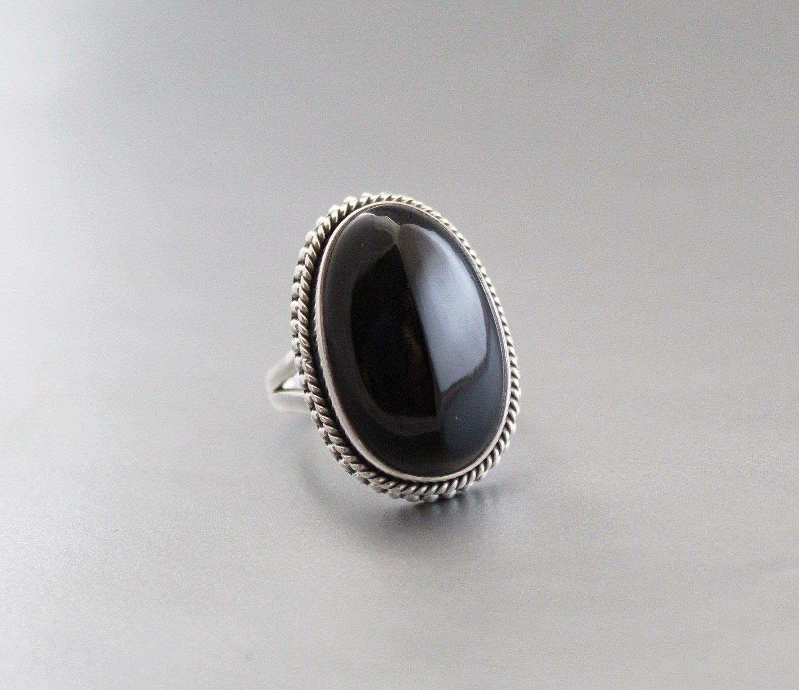Black Onyx Ring, 925 Sterling Silver Statement Ring, handmade Bohemian Ring, Healing gemstone ring, Bridesmaid gift, Vintage Style