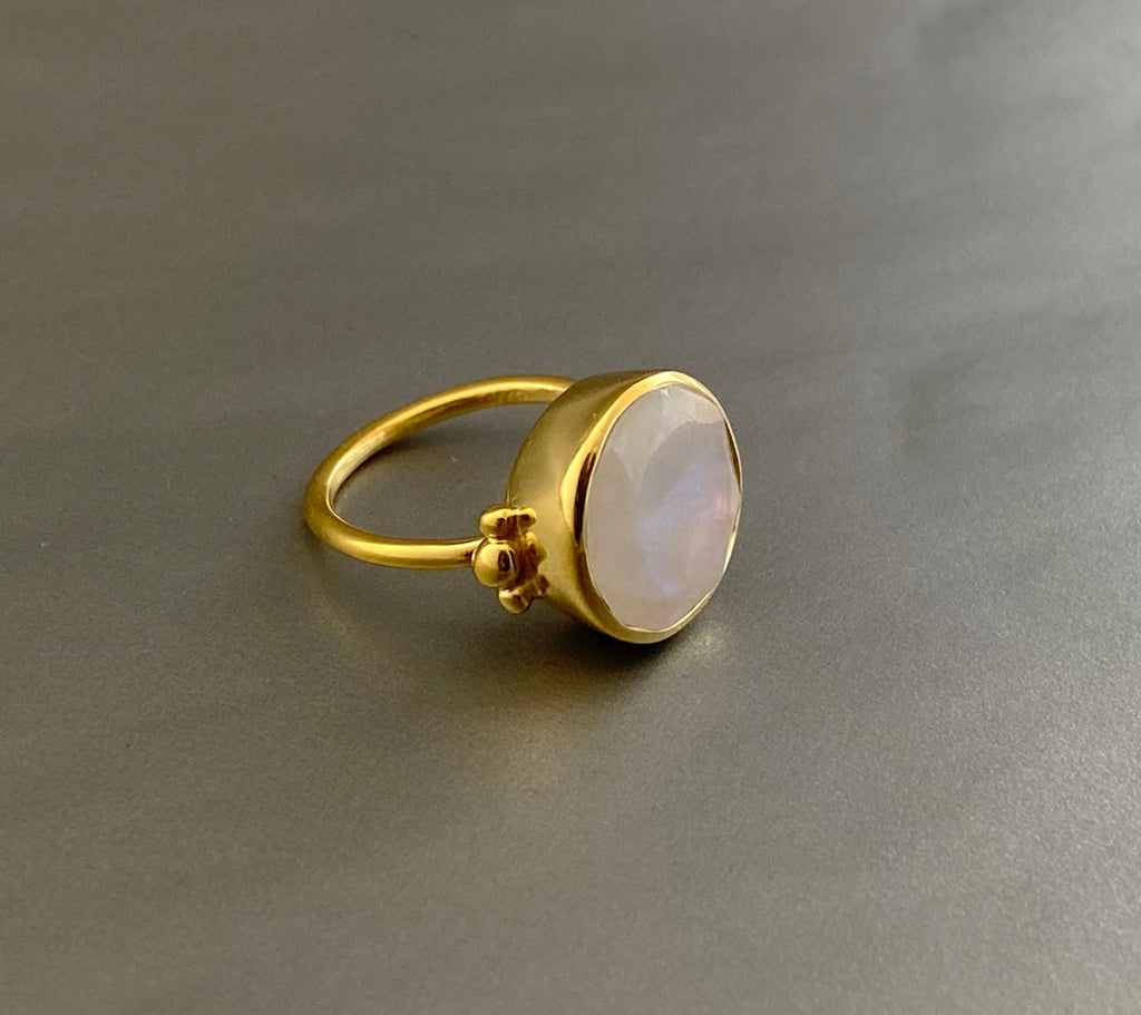Rainbow Moonstone Ring, 18k Gold Plated Sterling Silver, Bohemian Jewelry, Rainbow Ring, Engagement ring, gemstone silver ring