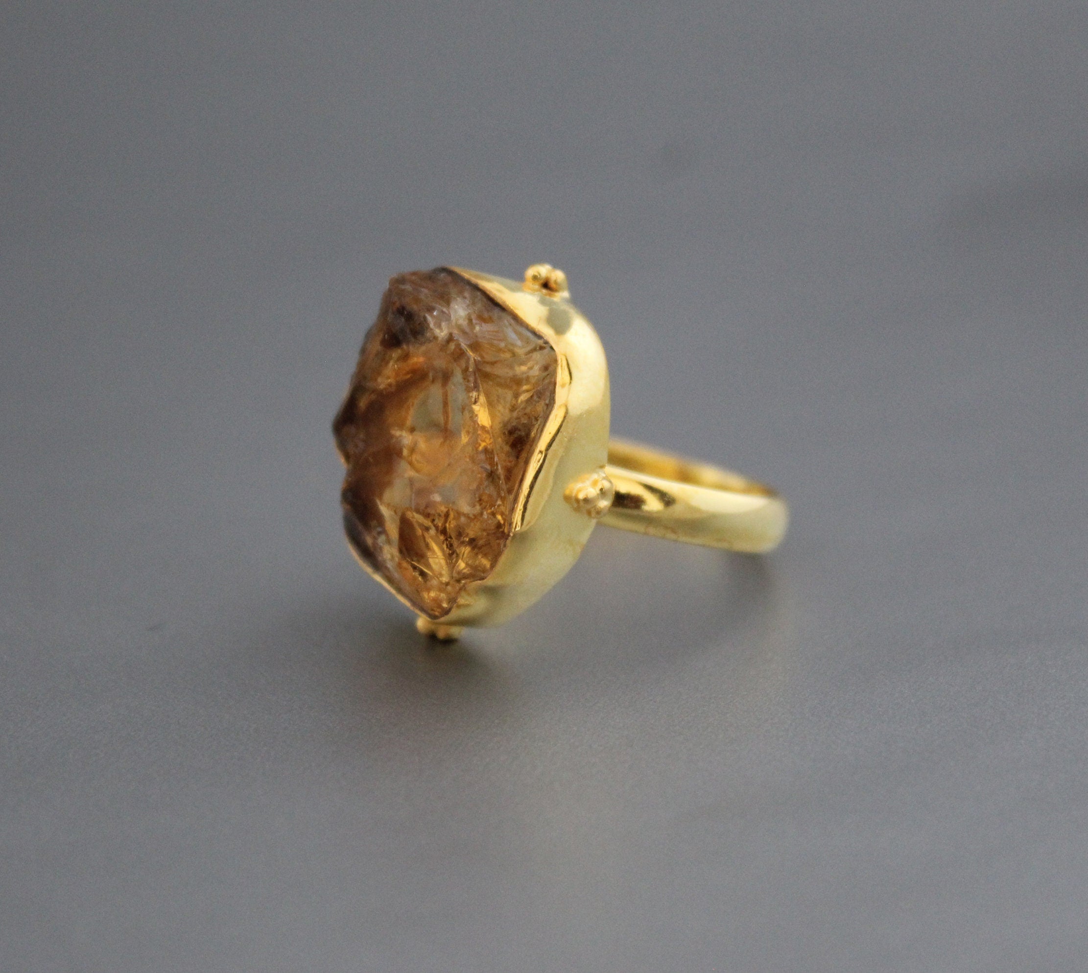 Raw Citrine Ring: Handmade Sterling Silver November Birthstone