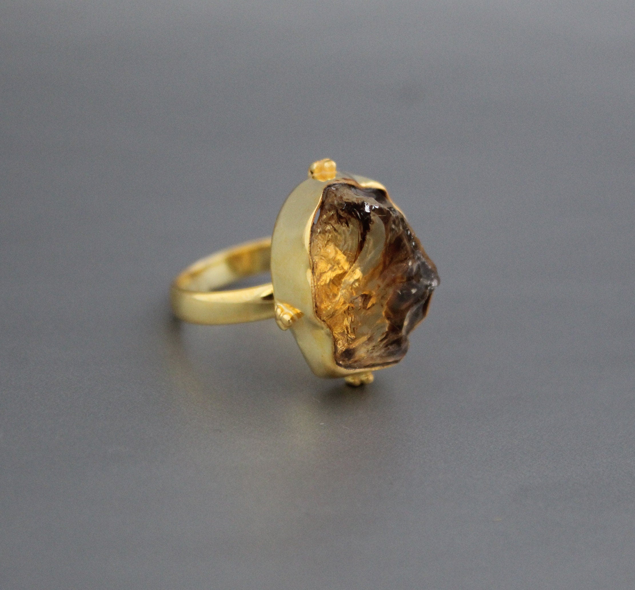 Raw Citrine Ring: Handmade Sterling Silver November Birthstone