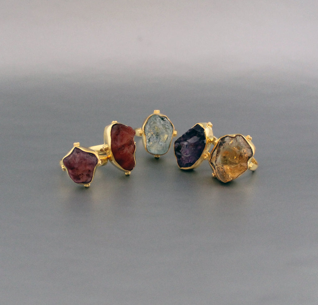 Raw Citrine Ring: Handmade Sterling Silver November Birthstone