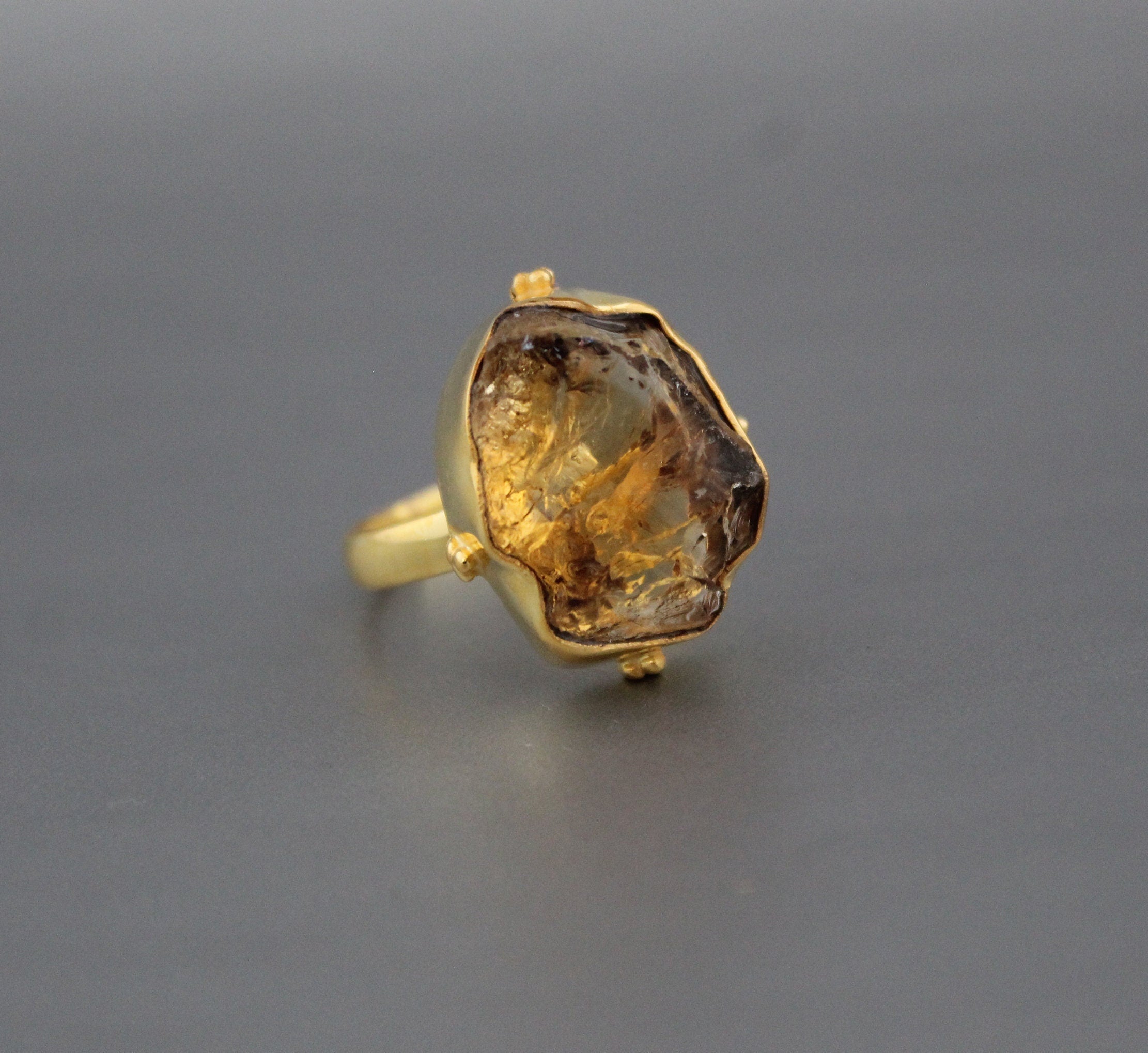 Raw Citrine Ring: Handmade Sterling Silver November Birthstone