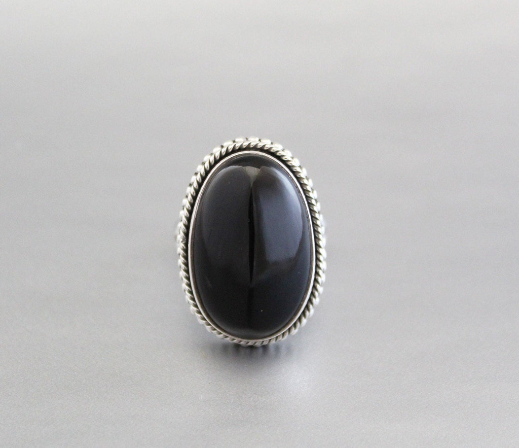 Black Onyx Ring, 925 Sterling Silver Statement Ring, handmade Bohemian Ring, Healing gemstone ring, Bridesmaid gift, Vintage Style