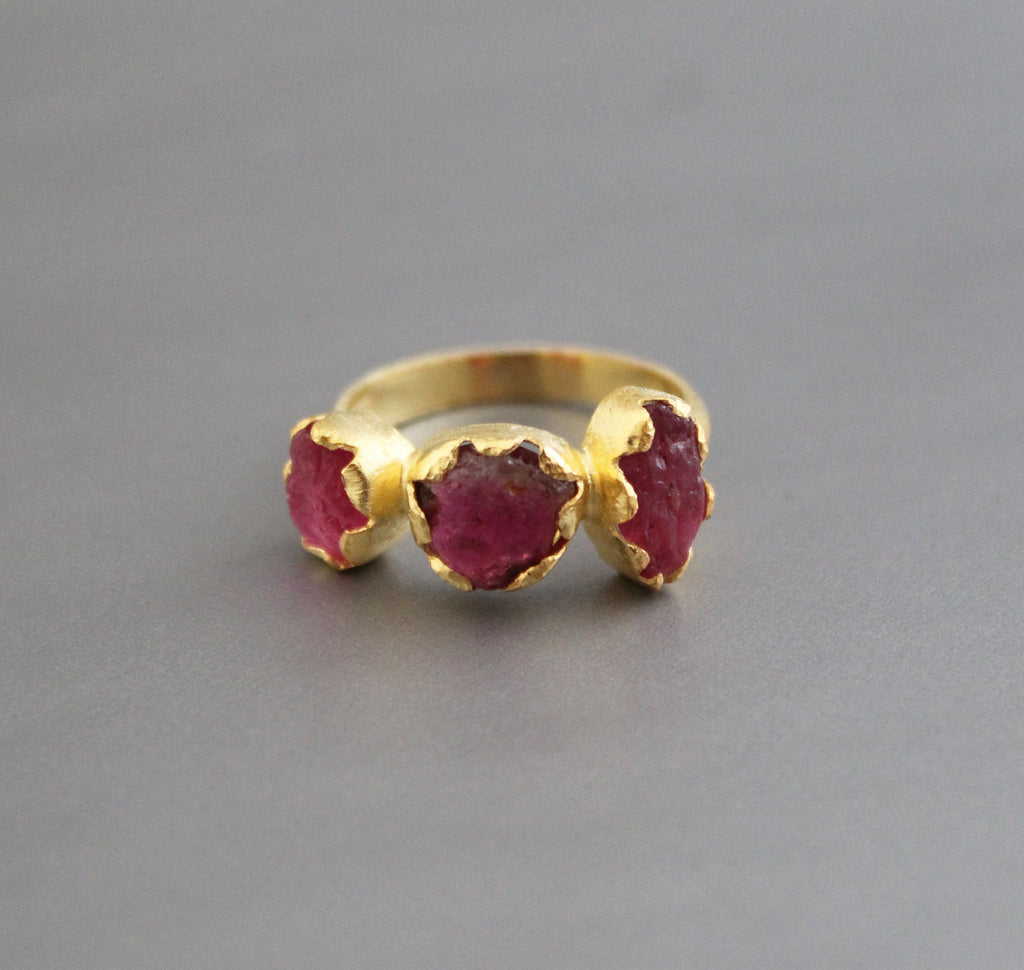 Raw Tourmaline Ring, October Birthstone, Gift For Her, Sterling Silver Handmade Ring, Boho Minimalist Ring For Gift