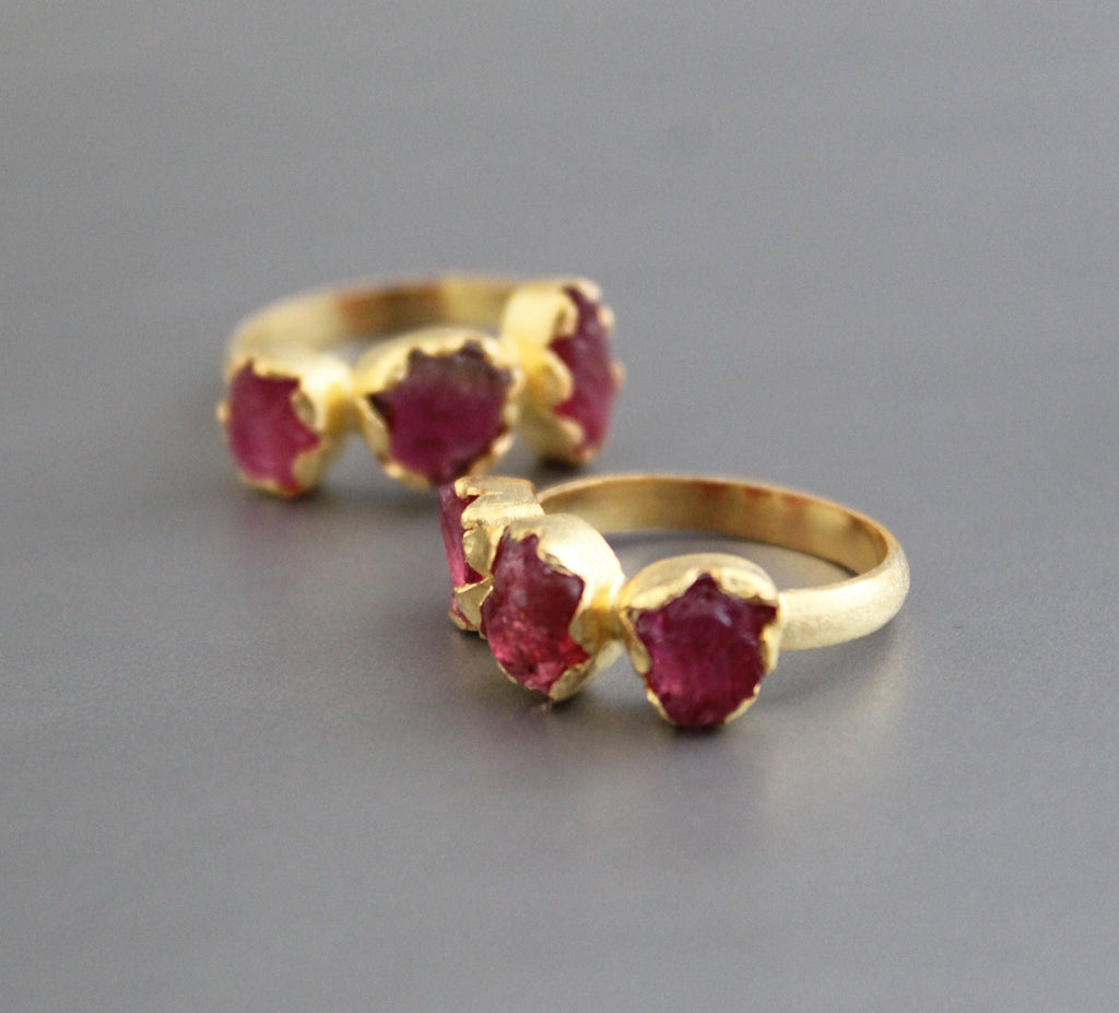 Raw Tourmaline Ring, October Birthstone, Gift For Her, Sterling Silver Handmade Ring, Boho Minimalist Ring For Gift