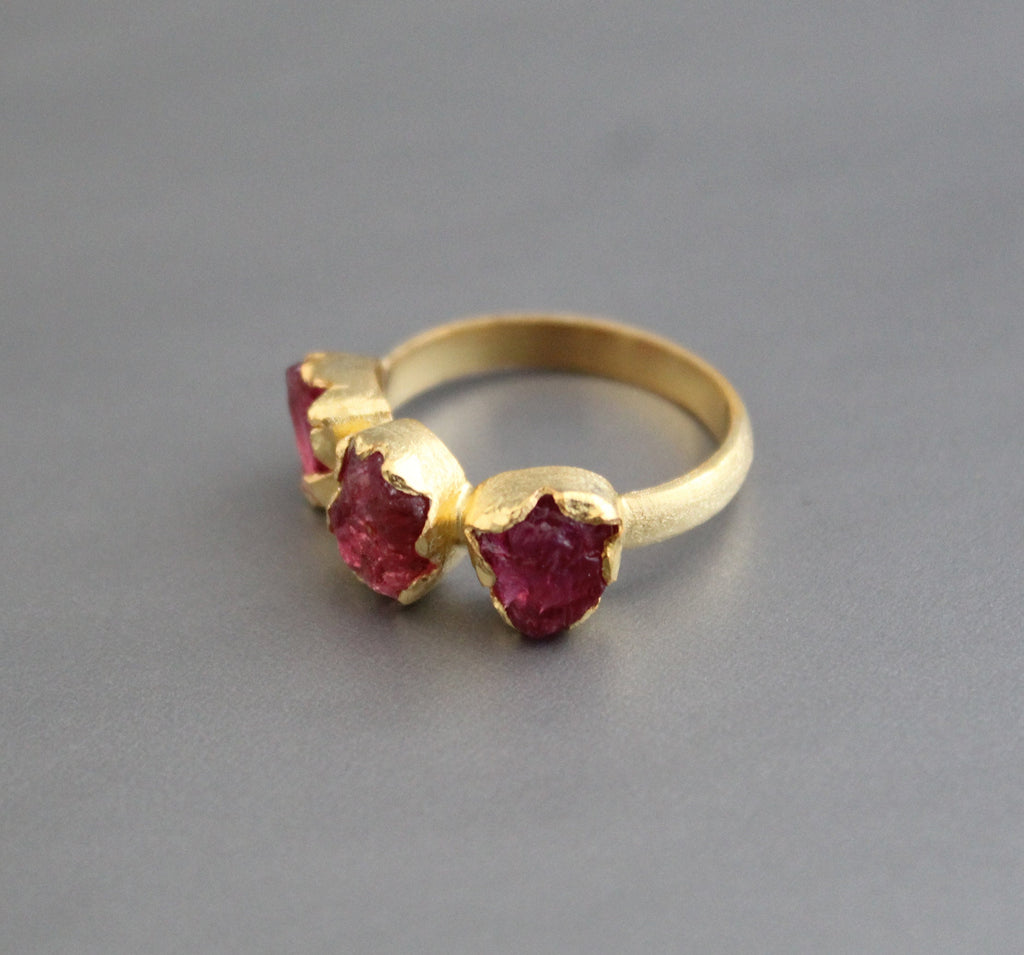Raw Tourmaline Ring, October Birthstone, Gift For Her, Sterling Silver Handmade Ring, Boho Minimalist Ring For Gift