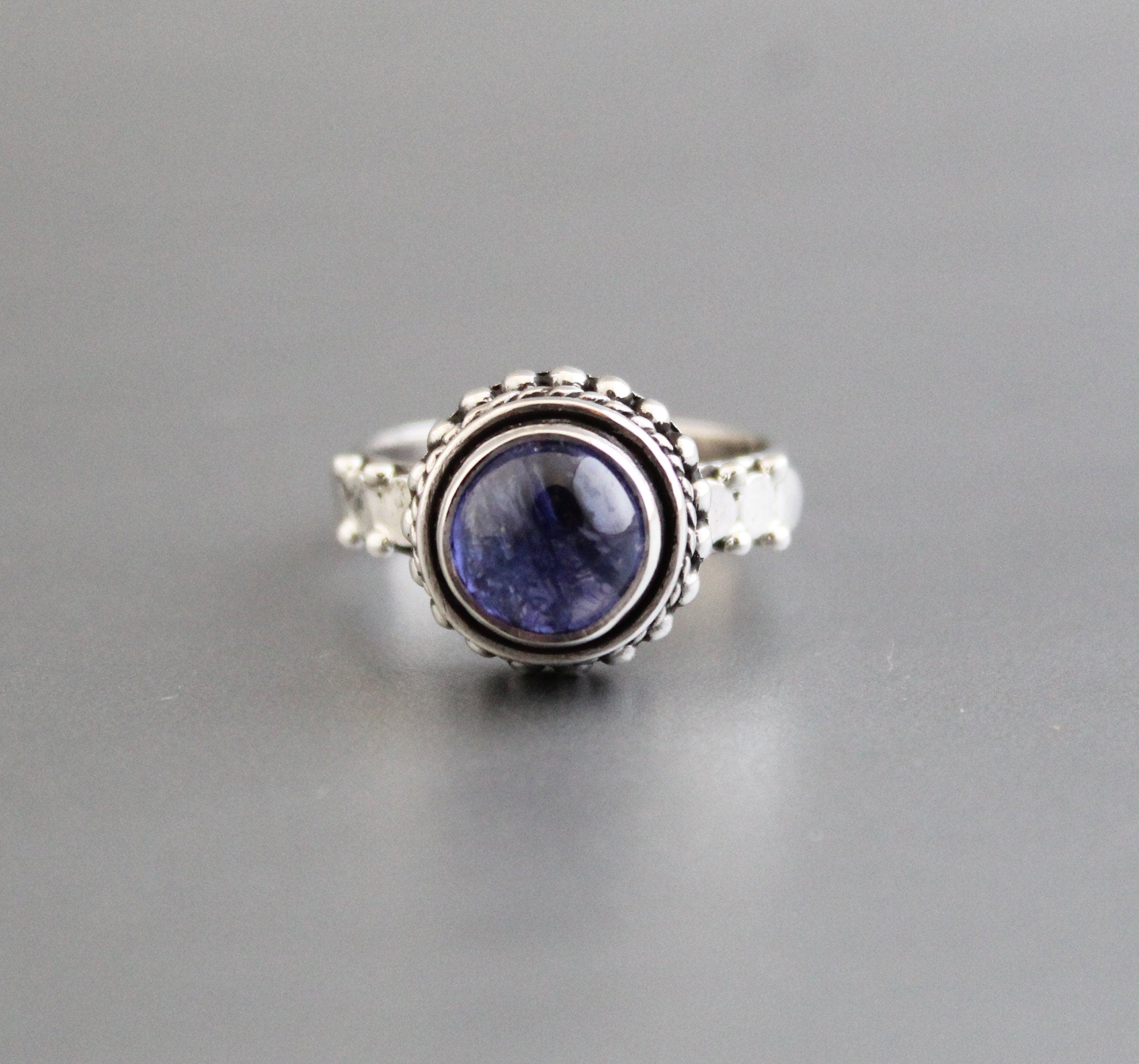 Natural Tanzanite Ring, Handmade Vintage Style, December Birthstone, Solid 925 Sterling Silver Ring, Dainty Wedding Ring, Blue stone Ring
