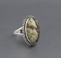 Handmade Lemon Chrysoprase Ring, Oval Sterling Silver Agate Jewelry, Birthday gifts, crystal ring, personalized Gift for friend