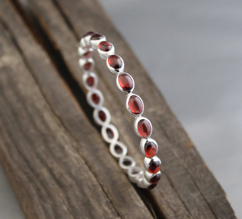 Garnet Bracelet, Sterling Silver, January Birthstone, Gift For Her, Healing Crystal Jewelry, Birthday Gift