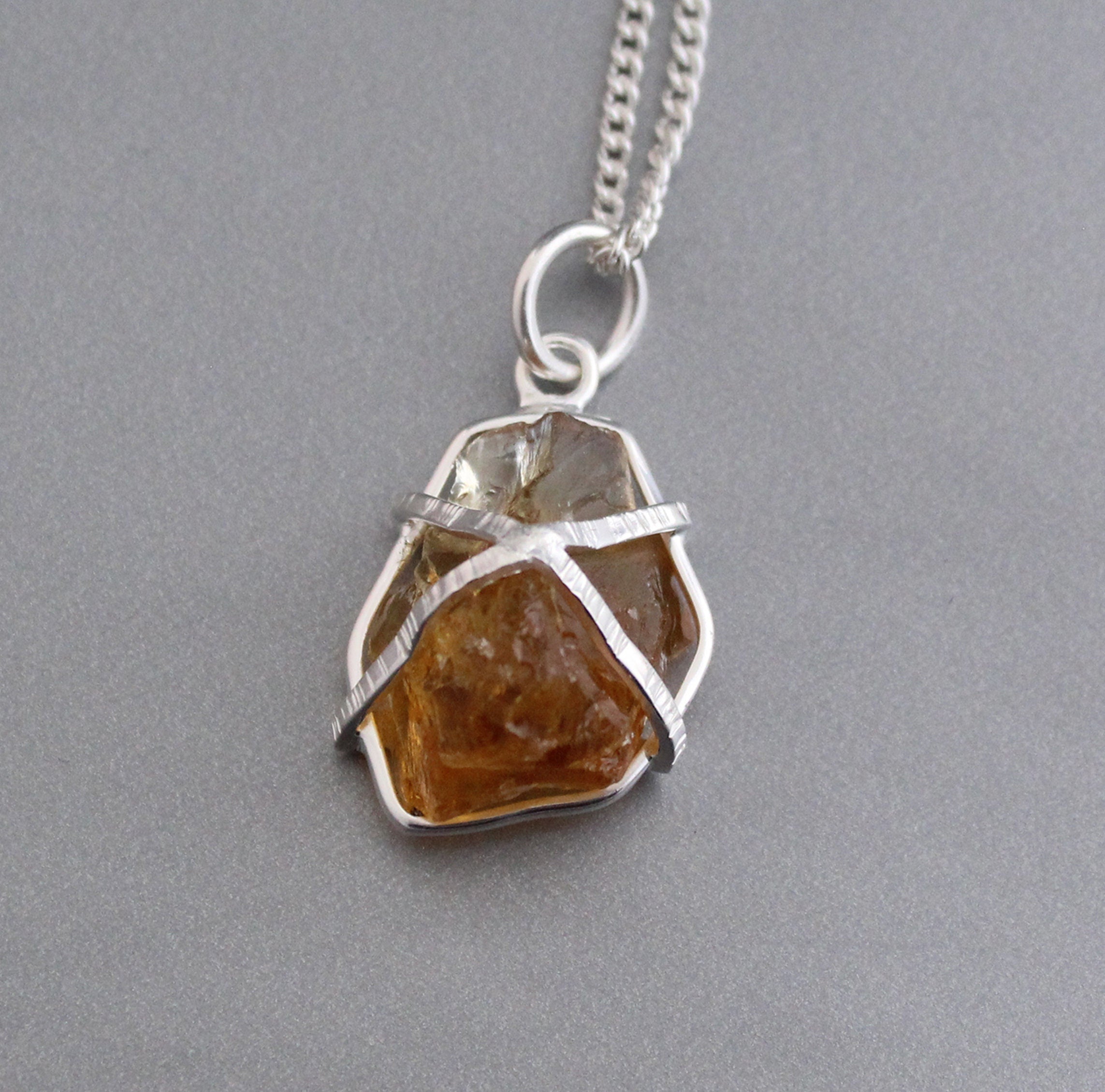 Raw citrine necklace, Chakra healing necklace, November birthstone necklace, Healing crystal necklace, Gift for wife