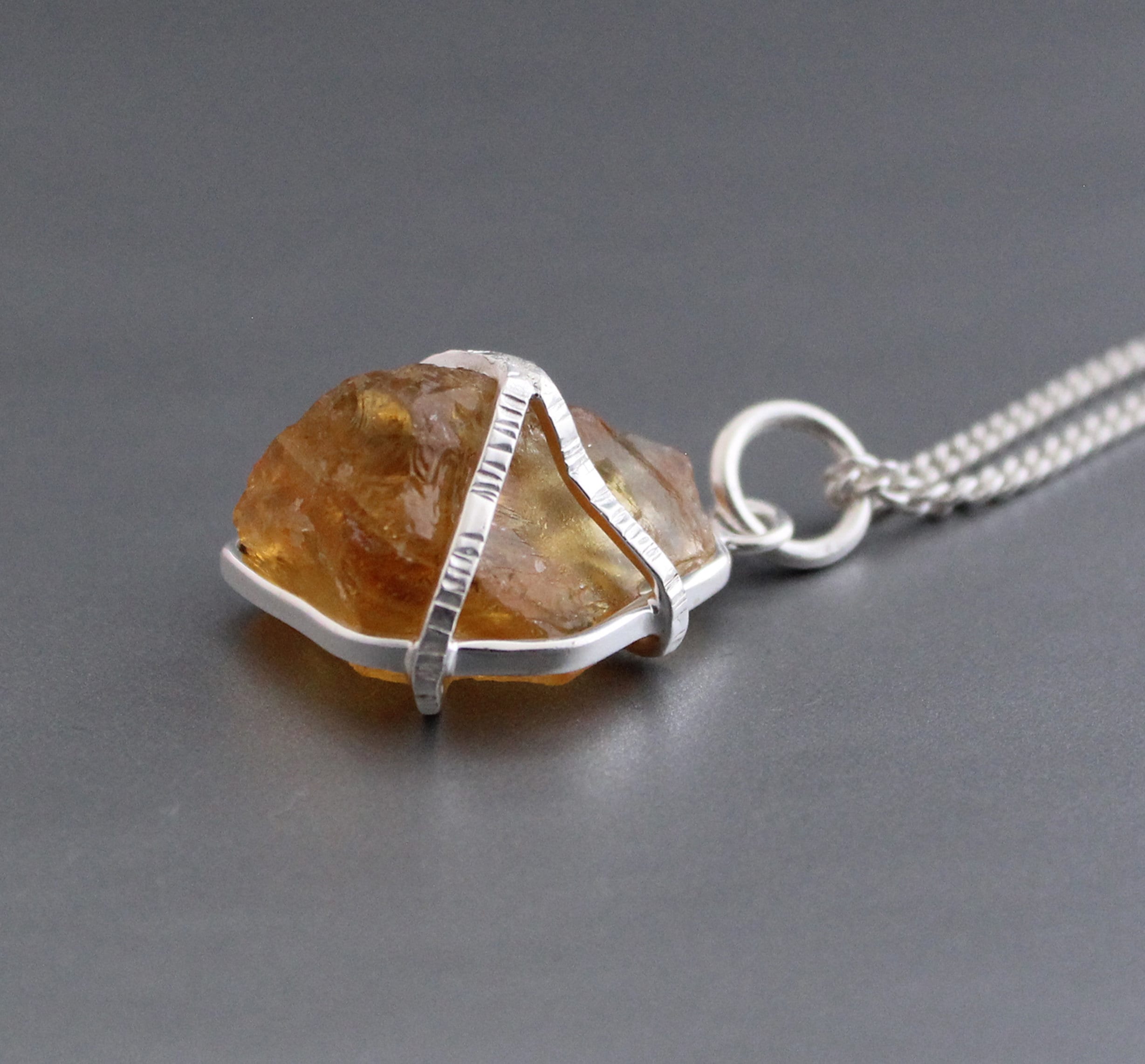 Raw citrine necklace, Chakra healing necklace, November birthstone necklace, Healing crystal necklace, Gift for wife