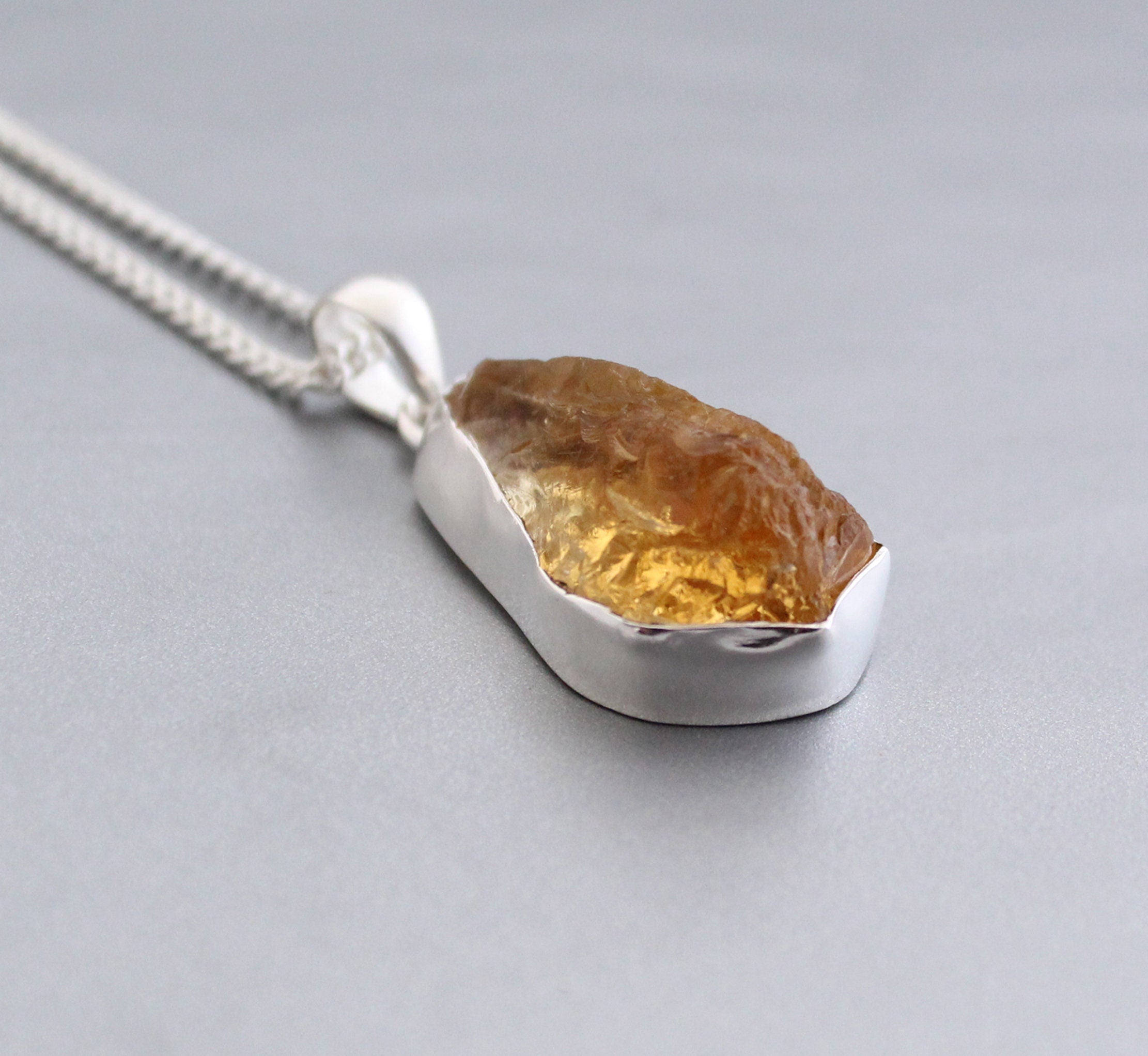 Citrine Crystal Necklace, Natural Citrine Point Necklace, Large Citrine Point Necklace, Citrine Necklace for Women, Citrine Pendant