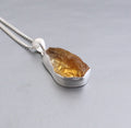 Raw Crystal Necklace Natural Citrine Necklace Rough Stone Layering Necklace Citrine Stone Pendant Protection Emotional Healing Necklace