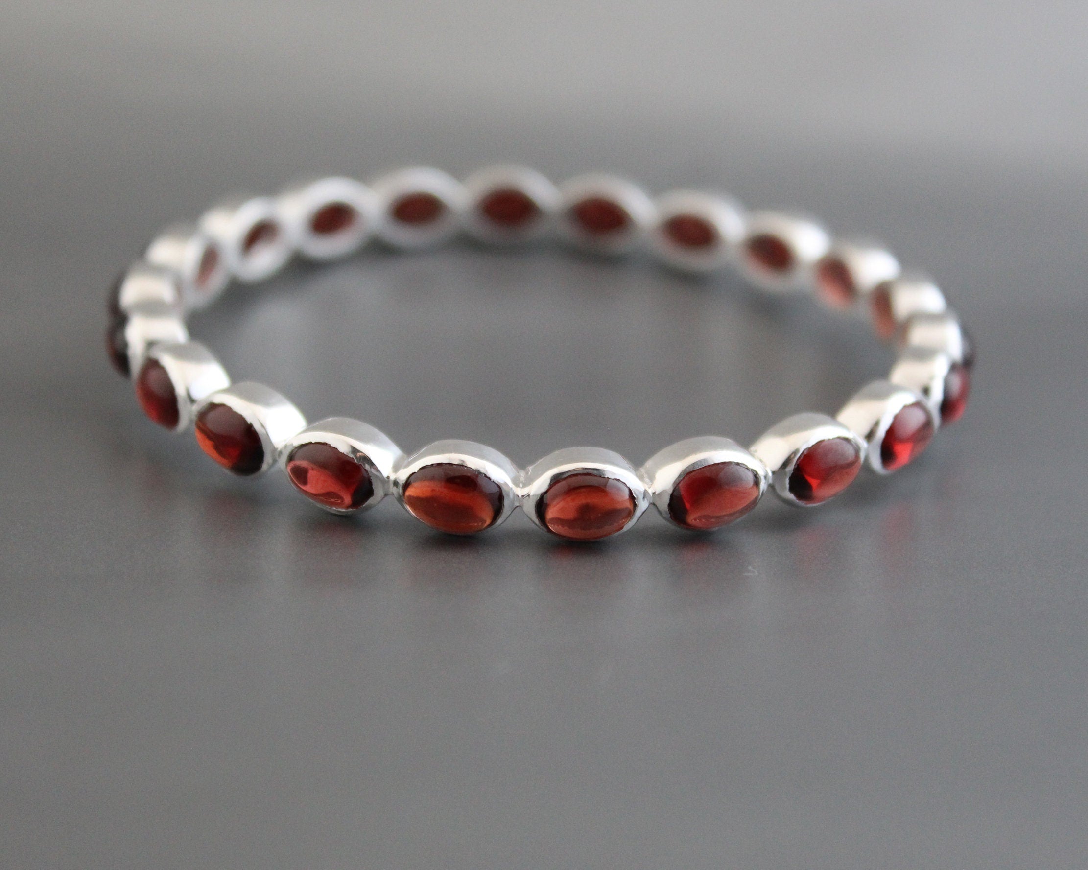 Garnet Bracelet, Sterling Silver, January Birthstone, Gift For Her, Healing Crystal Jewelry, Birthday Gift