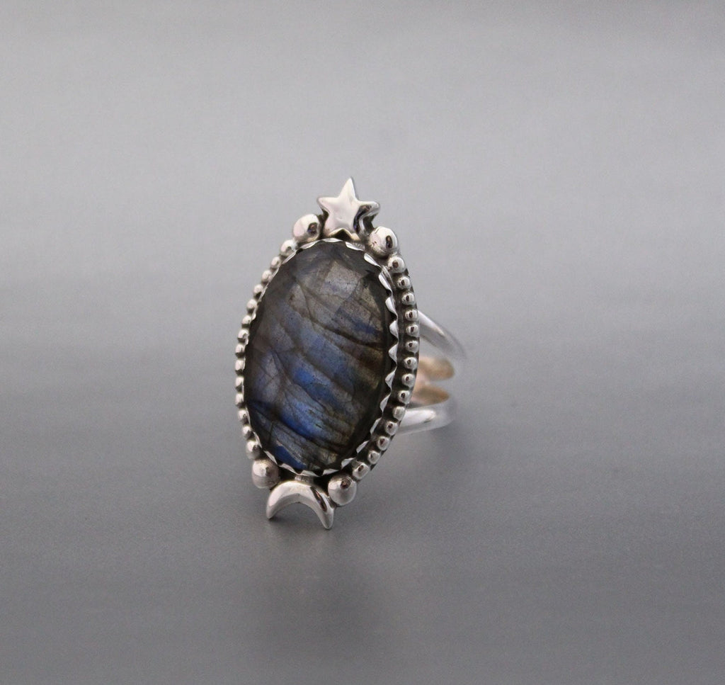 Natural Labradorite Ring, 925 Sterling Silver Ring, Unique Labradorite Ring, Birthstone Jewelry, Unique Ring, Rings for Gift