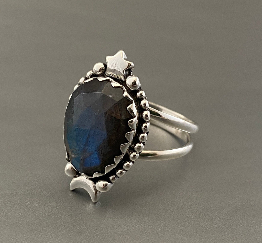 Natural Labradorite Ring, 925 Sterling Silver Ring, Unique Labradorite Ring, Birthstone Jewelry, Unique Ring, Rings for Gift