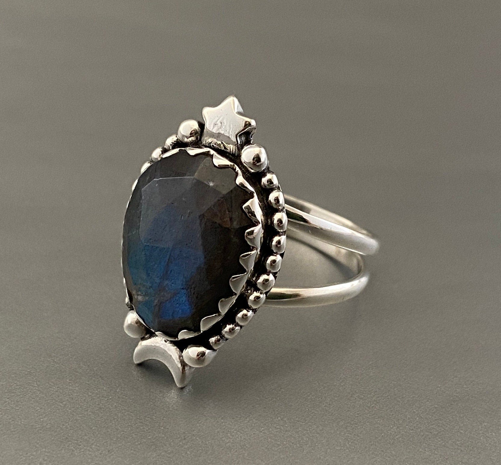 Natural Labradorite Ring, 925 Sterling Silver Ring, Unique Labradorite Ring, Birthstone Jewelry, Unique Ring, Rings for Gift