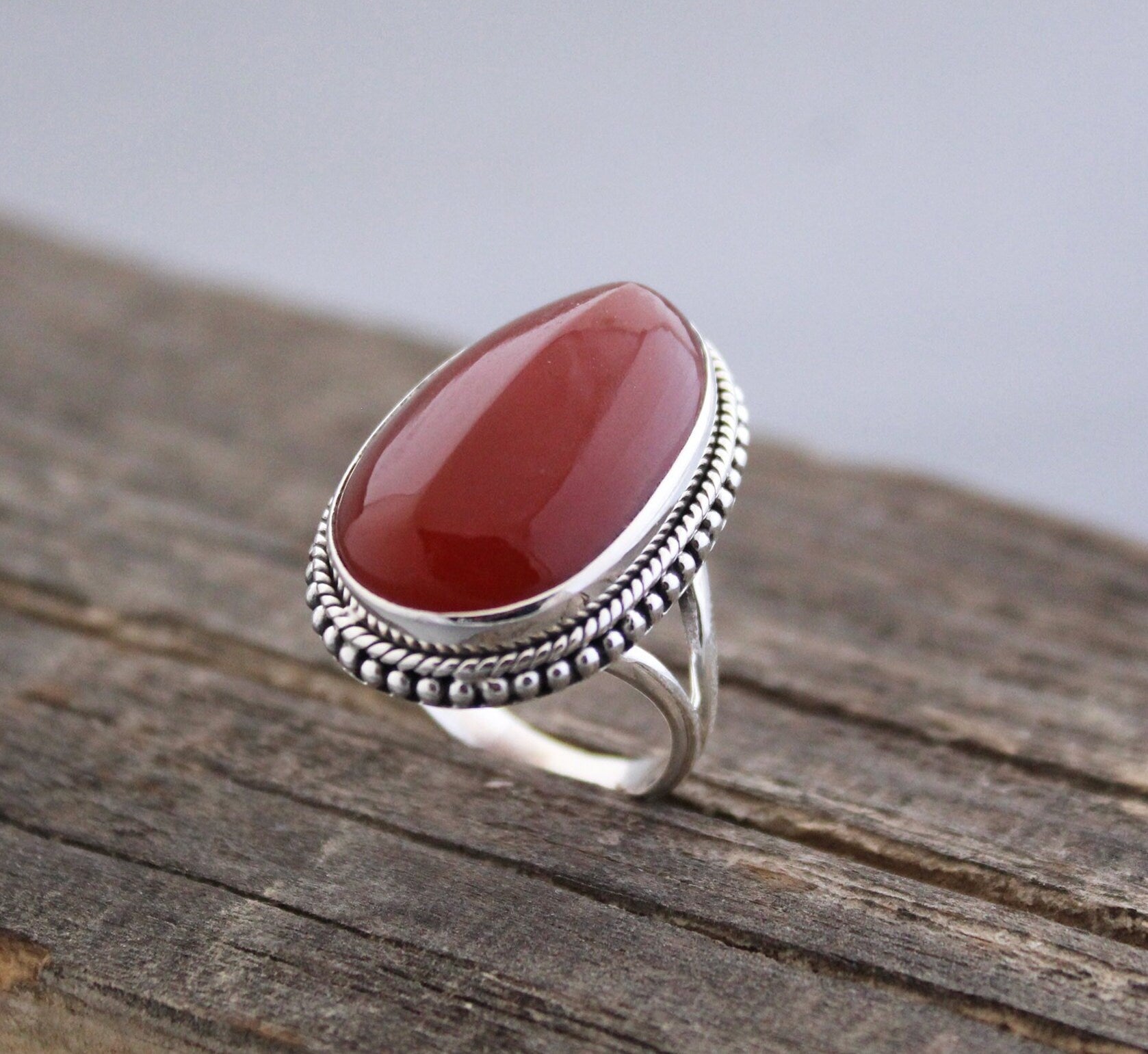 Carnelian Ring, Birthstone Jewelry, Art Deco ring, 925 sterling Silver Ring, Gifts for Mom, Handmade Jewelry, Birthstone Rings, Custom Rings