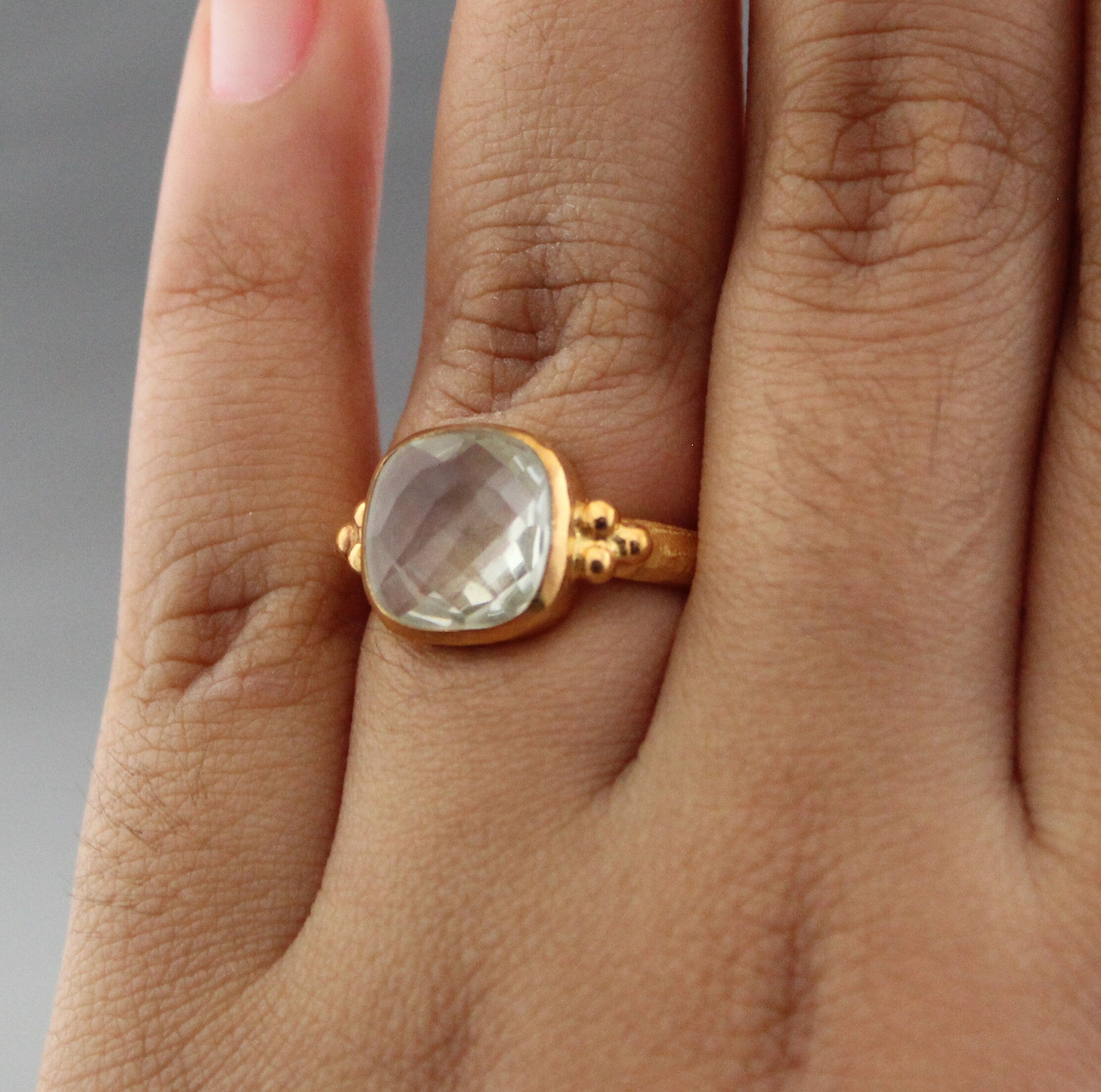 Clear Quartz Ring, 925 Sterling Silver, April Birthstone, Anniversary Gift, Gift for Girlfriend