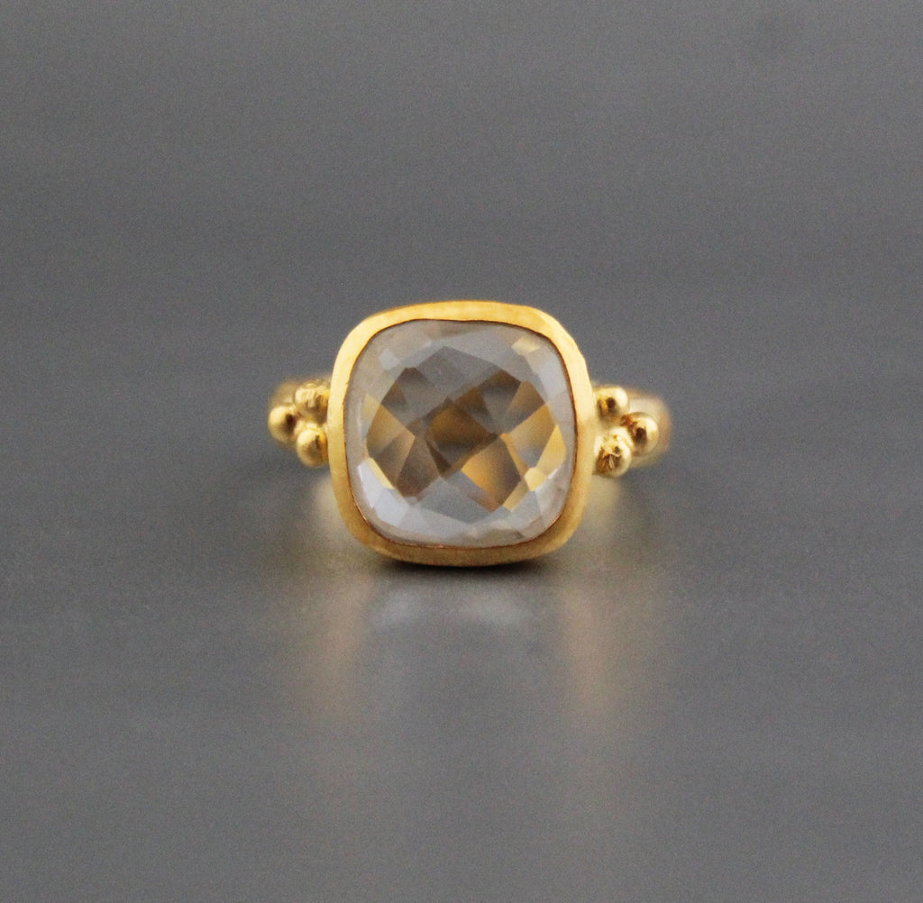 Clear Quartz Ring, 925 Sterling Silver, April Birthstone, Anniversary Gift, Gift for Girlfriend