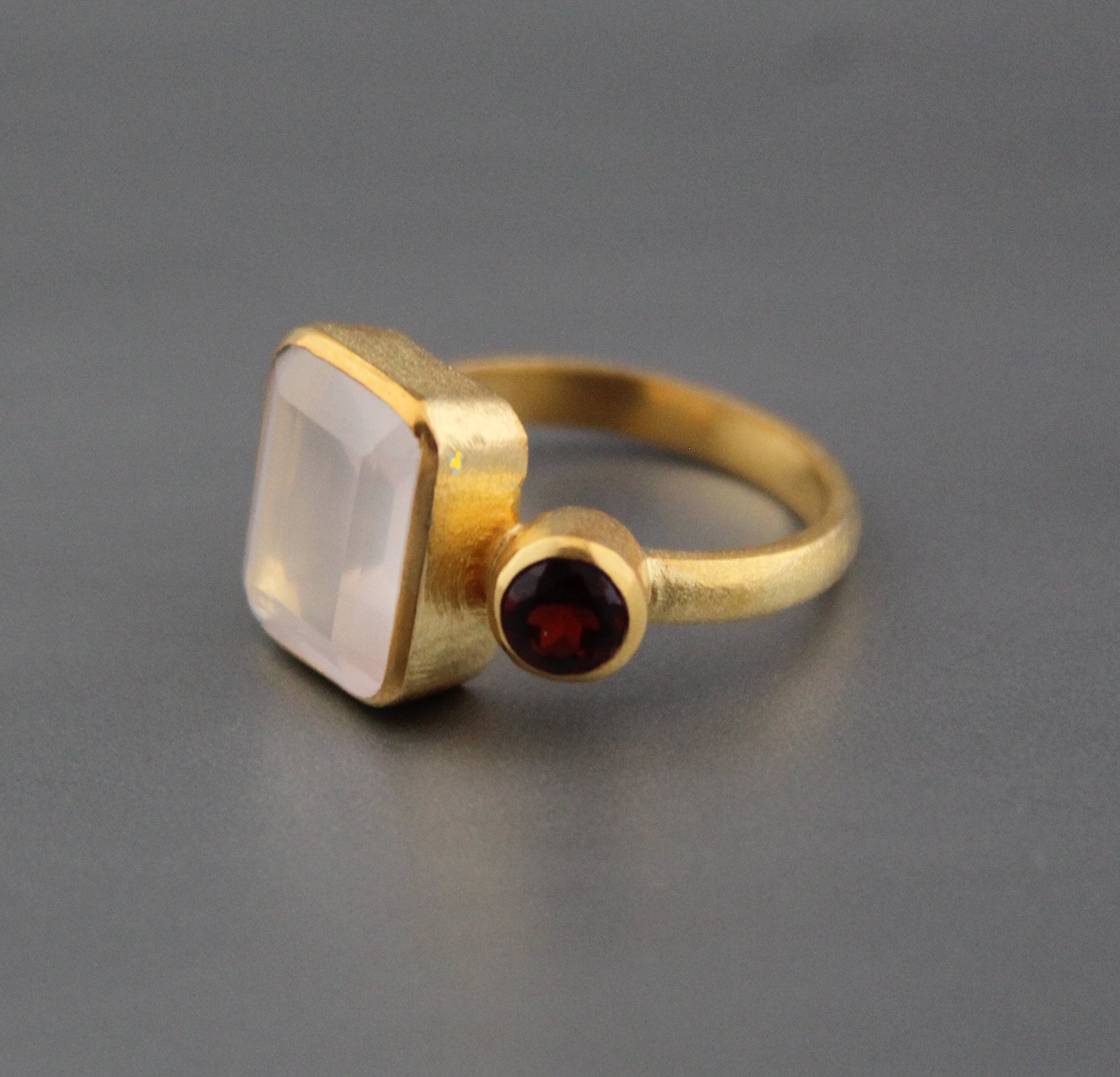 Rose Quartz Ring, Gift for Mom, Personalized Gifts, 14K Gold Boho Jewelry, Statement Vintage Style Ring, Unique Bridal or Engagement Rings