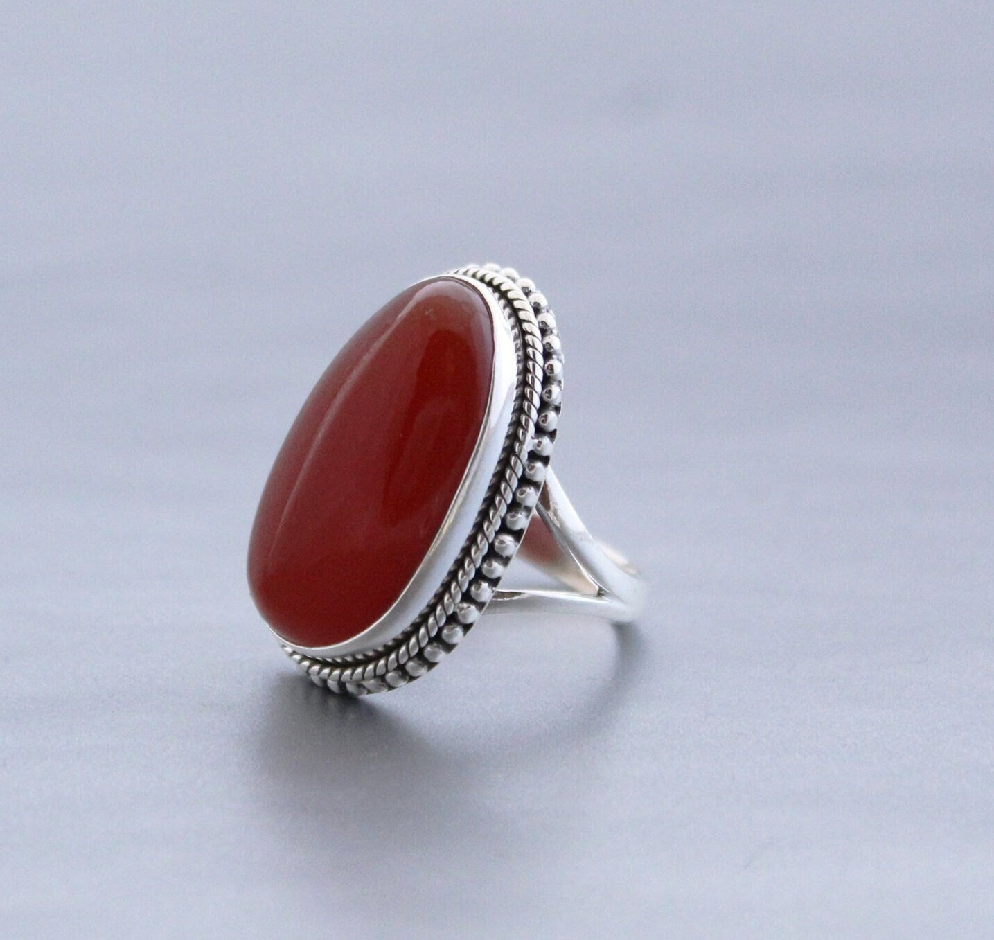 Carnelian Ring, Birthstone Jewelry, Art Deco ring, 925 sterling Silver Ring, Gifts for Mom, Handmade Jewelry, Birthstone Rings, Custom Rings