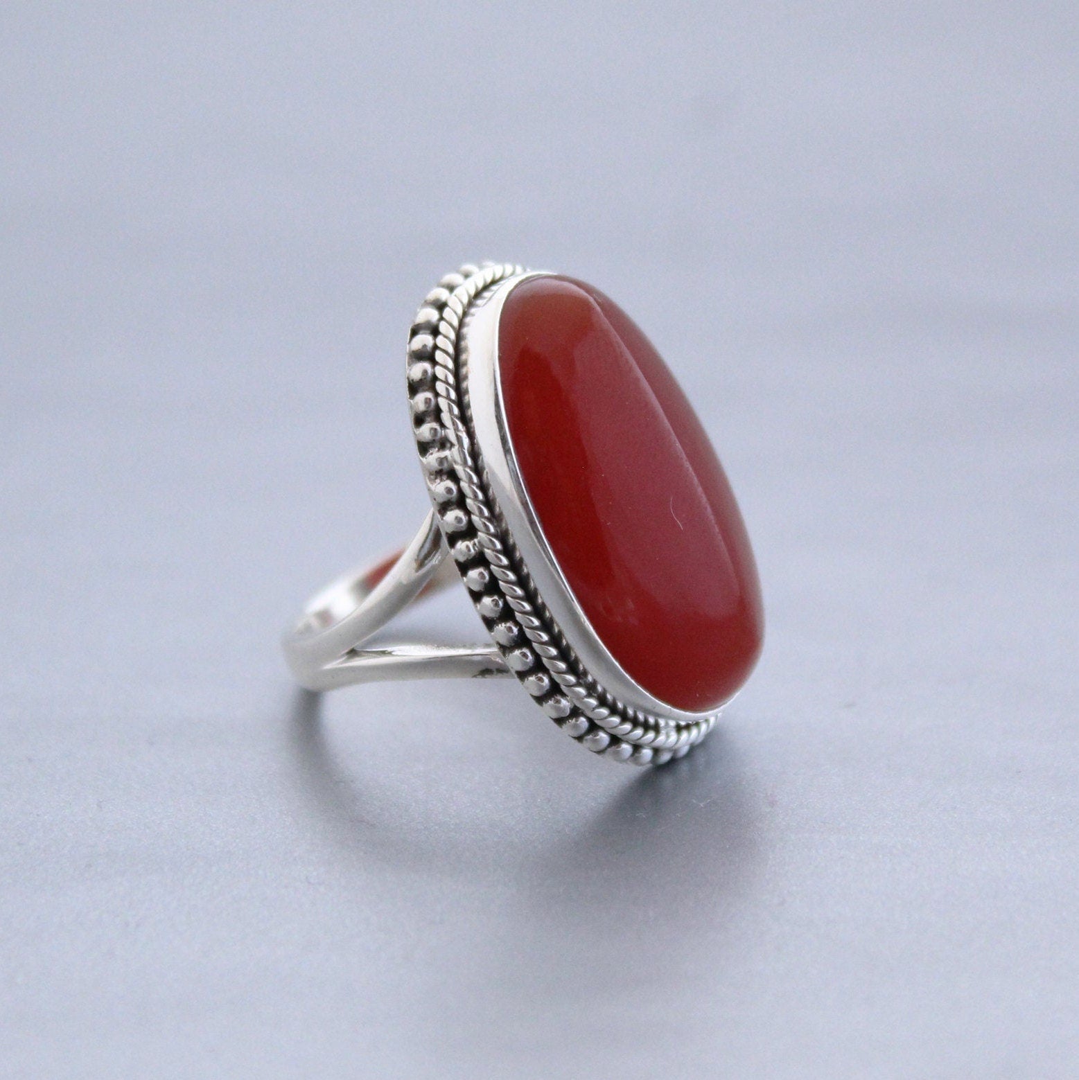 Carnelian Ring, Birthstone Jewelry, Art Deco ring, 925 sterling Silver Ring, Gifts for Mom, Handmade Jewelry, Birthstone Rings, Custom Rings
