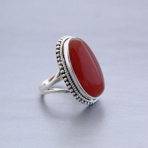 Carnelian Ring, Birthstone Jewelry, Art Deco ring, 925 sterling Silver Ring, Gifts for Mom, Handmade Jewelry, Birthstone Rings, Custom Rings