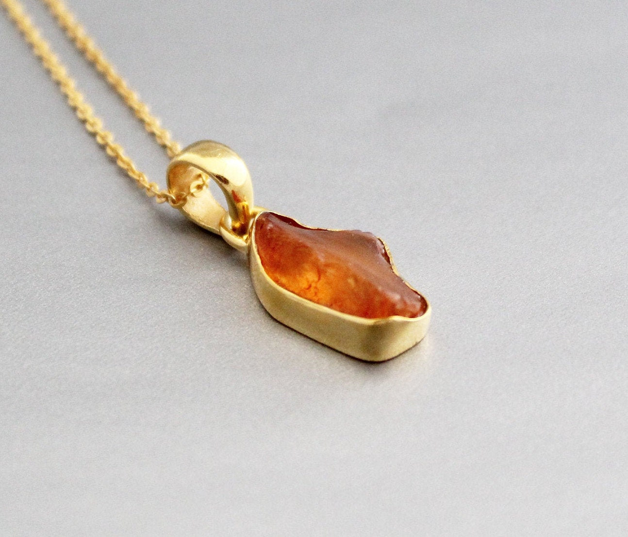 Raw Carnelian Necklace August Birthstone Necklace Raw Gemstone Necklace Orange Carnelian Necklace Rough Carnelian Pendant Gift for Mother