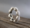White Agate Ring, Handmade Minimalist Gemstone Ring, 925 Sterling Silver Designer Band, Unique Jewelry, Gemstone Jewelry