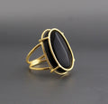 Handmade Black Onyx Ring, Gold Vermeil, Statement Jewelry