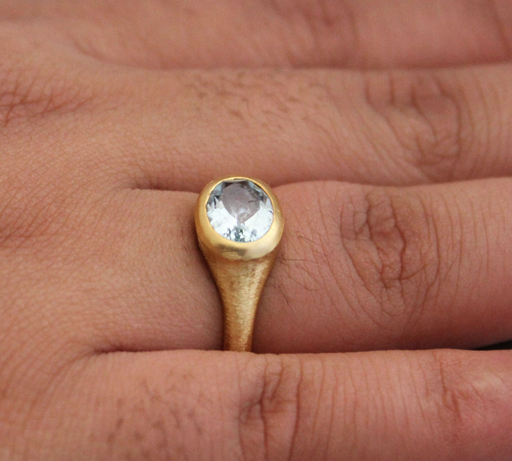 Natural Aquamarine Ring, Solitaire Ring, March Birthstone Ring, dainty promise ring, Blue Gemstone Ring, Engagement ring, Wedding Gifts
