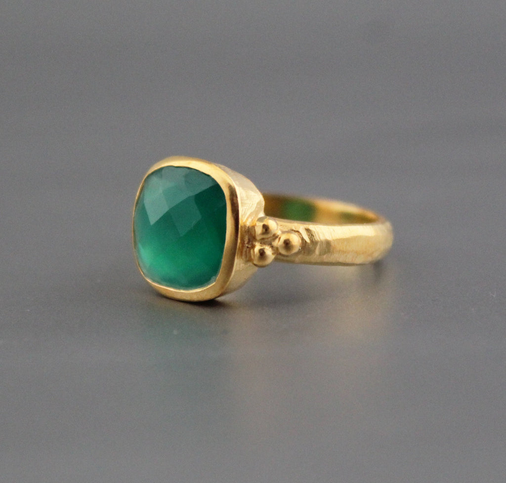 Green Onyx Ring, Green Gemstone Ring, Chunky Statement Ring, Bold Crystal Jewelry, Mothers Day