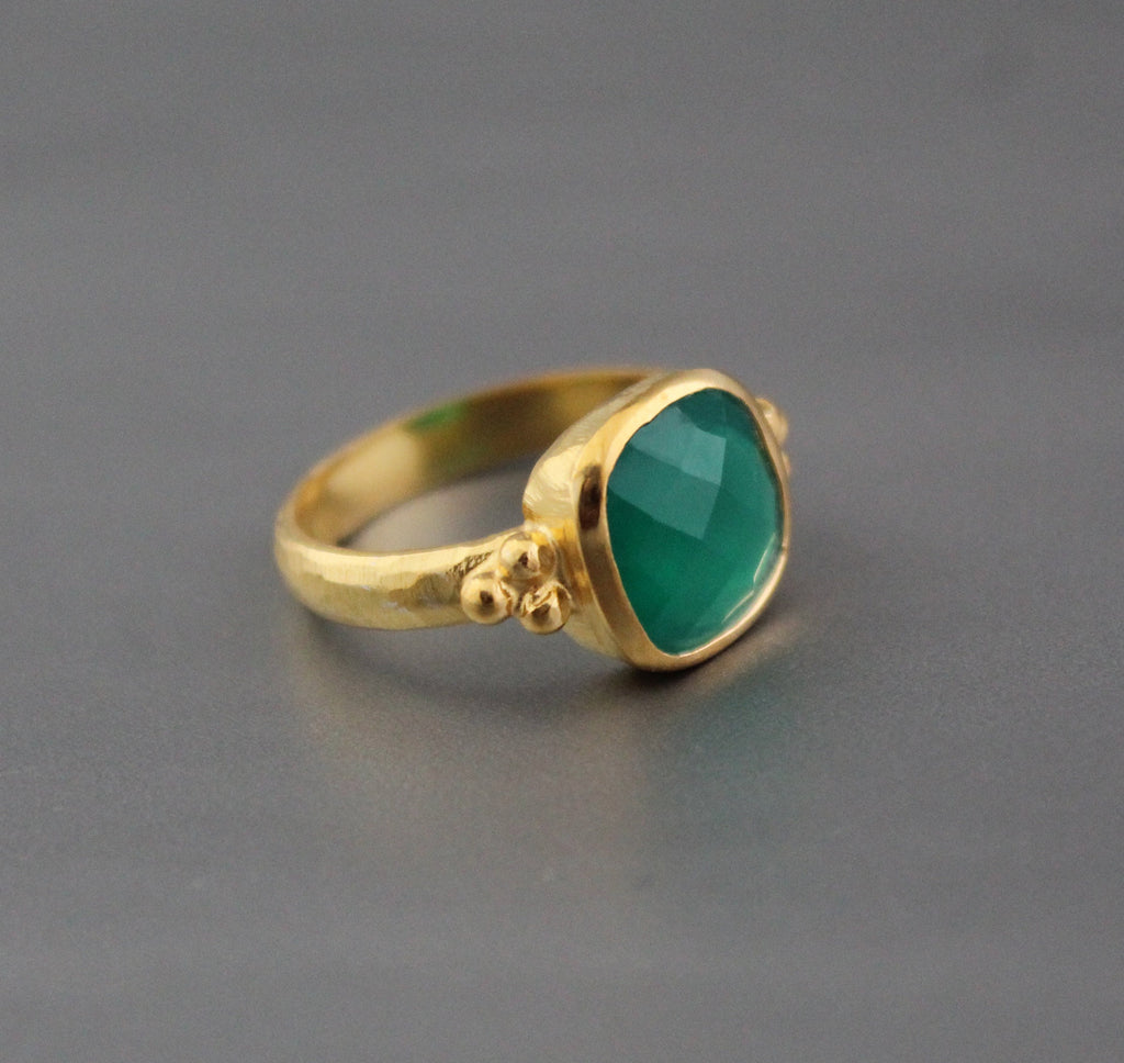 Green Onyx Ring, Green Gemstone Ring, Chunky Statement Ring, Bold Crystal Jewelry, Mothers Day