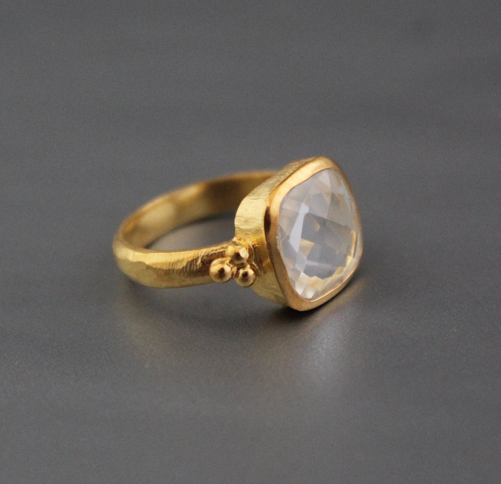 Clear Quartz Ring, 925 Sterling Silver, April Birthstone, Anniversary Gift, Gift for Girlfriend