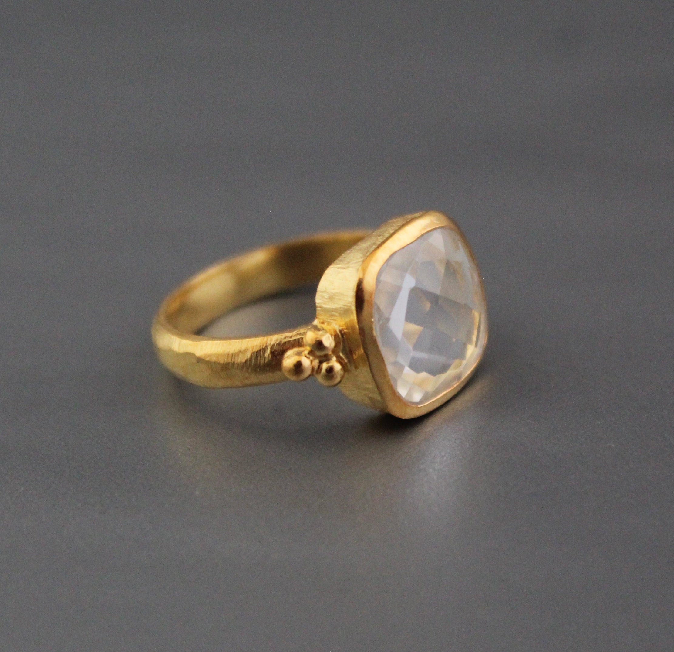 Clear Quartz Ring, 925 Sterling Silver, April Birthstone, Anniversary Gift, Gift for Girlfriend