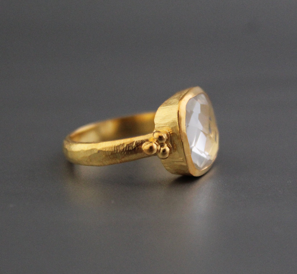 Clear Quartz Ring, 925 Sterling Silver, April Birthstone, Anniversary Gift, Gift for Girlfriend