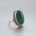 Green Onyx Sterling Silver Ring, 1910s Art Deco, Womens Vintage Ring, best friend ring, family ring, birthstone ring mom