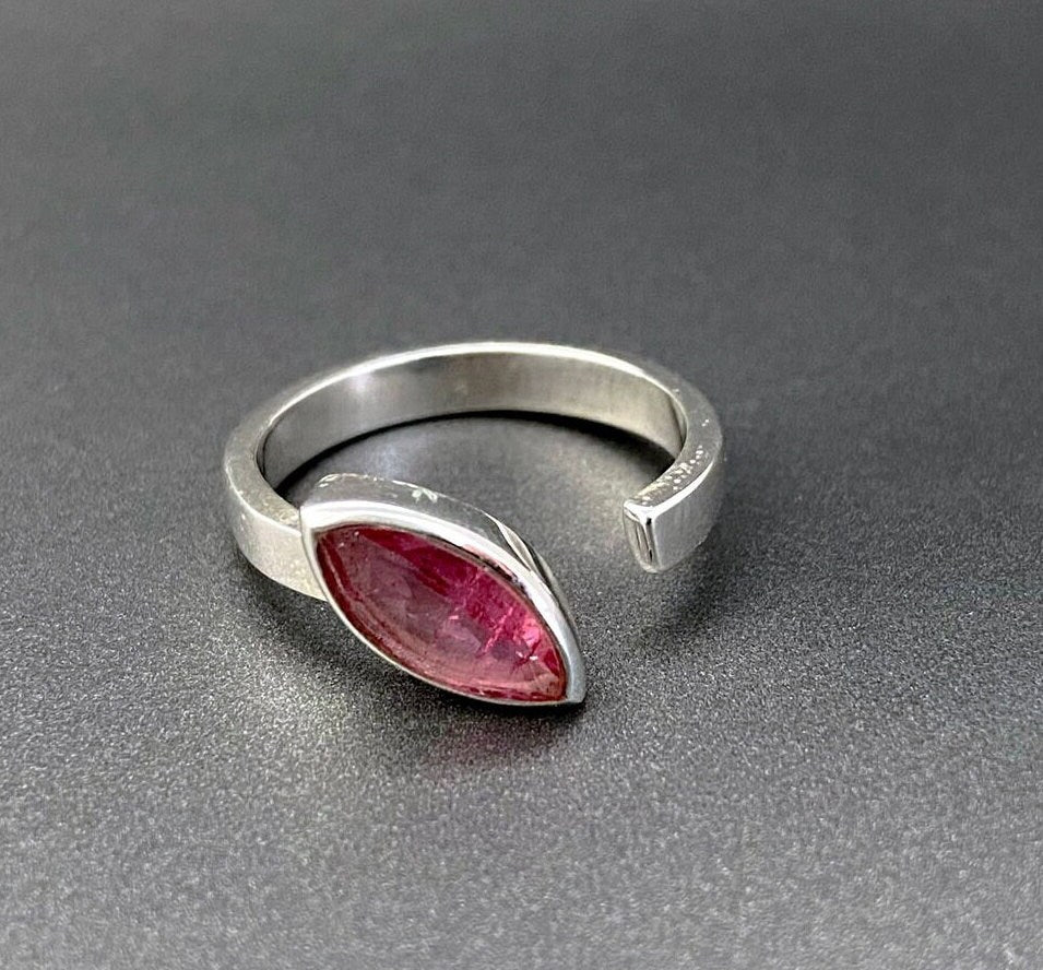 Pink Tourmaline 925 Sterling Silver Ring, October Birthstone, Boho Handmade Ring, pink gemstone, wedding ring, Gift for Mom, Bridesmaid gift