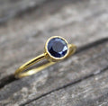 Blue Sapphire Solitaire Ring, Elegant Stackable Anniversary Ring, Blue Gemstone, September Birthstone, Engagement Ring