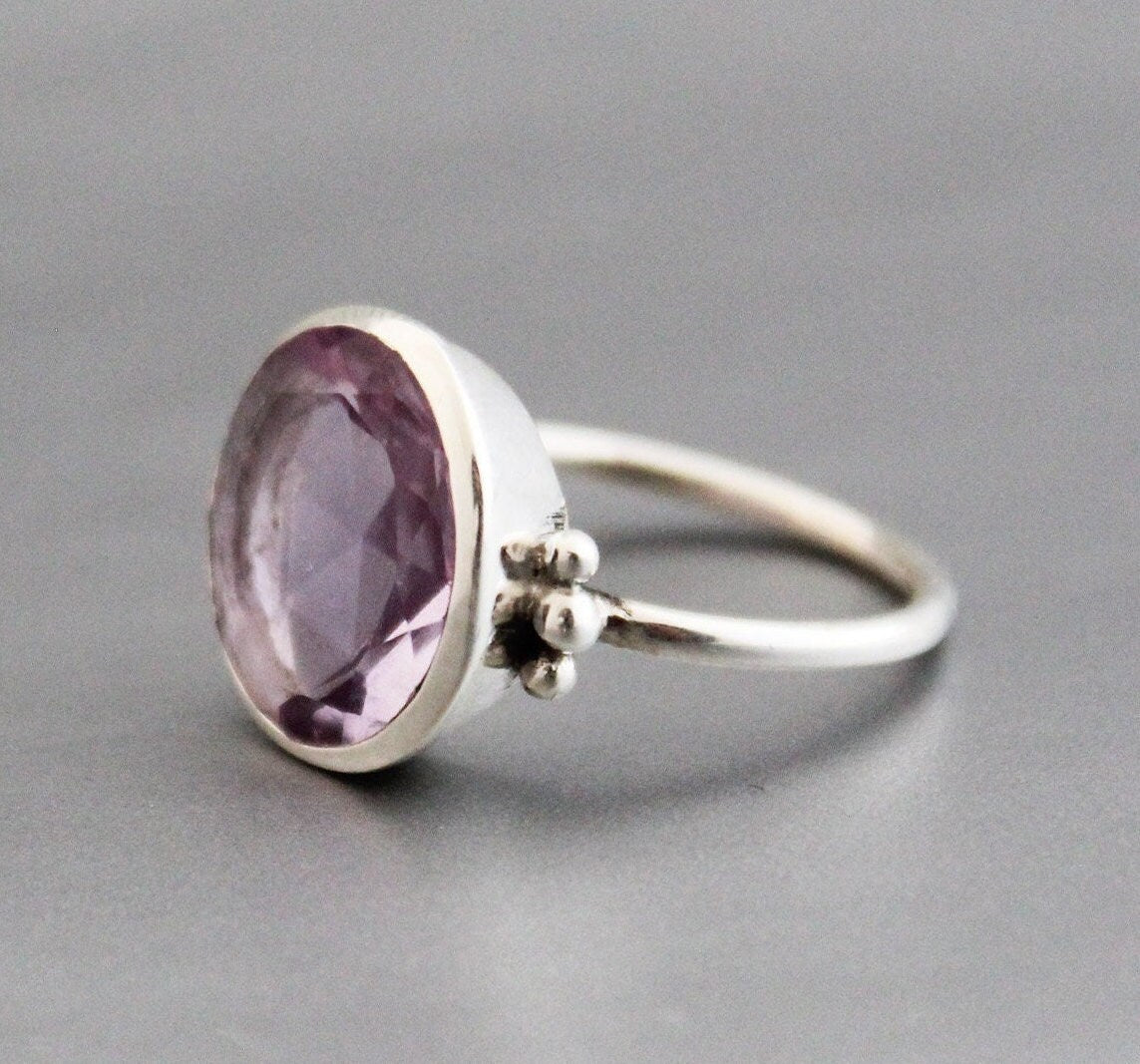Amethyst Ring, 925 Sterling Silver Ring, Handmade Ring, Wedding Jewelry, Gift Ring, Unique Gift For Her