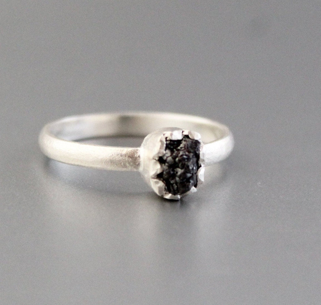 Raw Diamond Ring, April Birthstone, Rough Diamond, Anniversary Gift, Personalized Gifts, Gift for Mom
