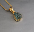 Raw Aquamarine Necklace: Sterling Silver March Birthstone Jewelry