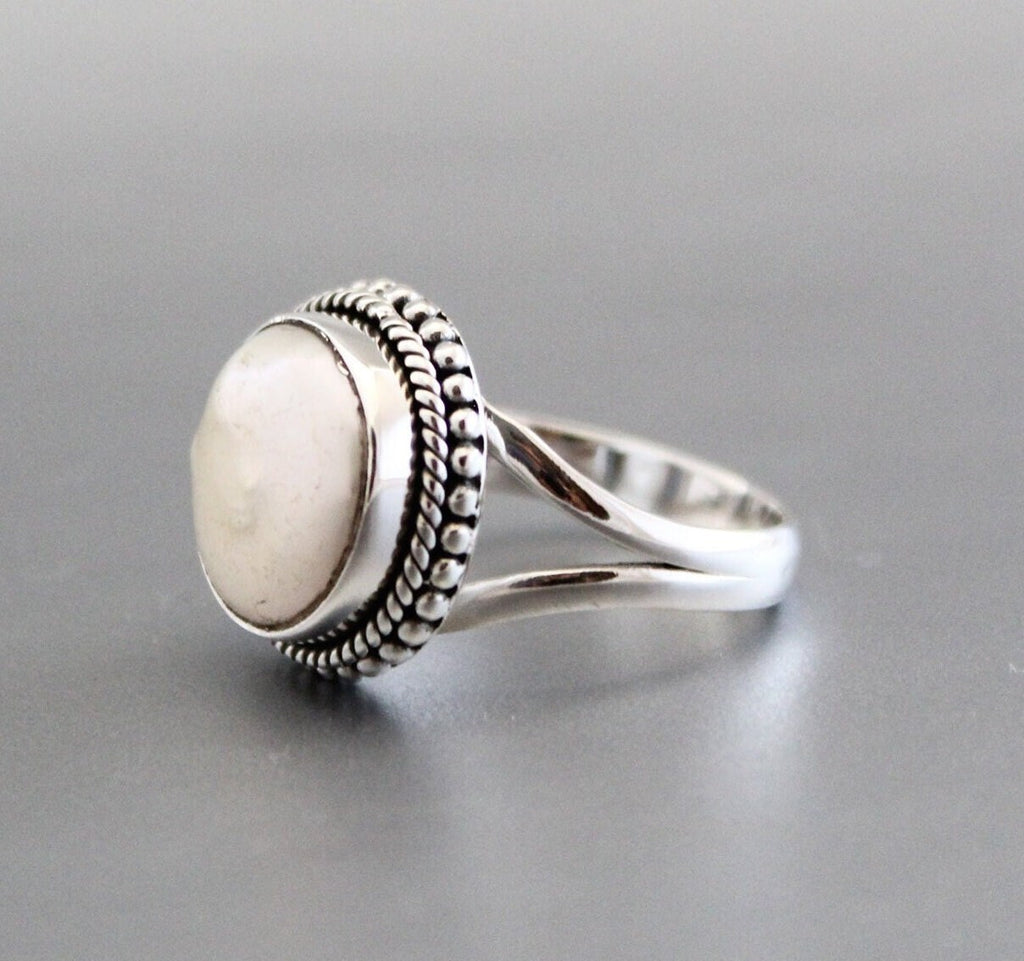Vintage Pearl Ping, Statement Ring, Engagement Ring, Freshwater Pearl Ring, June Birthstone, Mother's Day Gift For Her, pearlrings