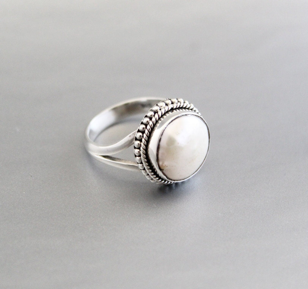 Vintage Pearl Ping, Statement Ring, Engagement Ring, Freshwater Pearl Ring, June Birthstone, Mother's Day Gift For Her, pearlrings