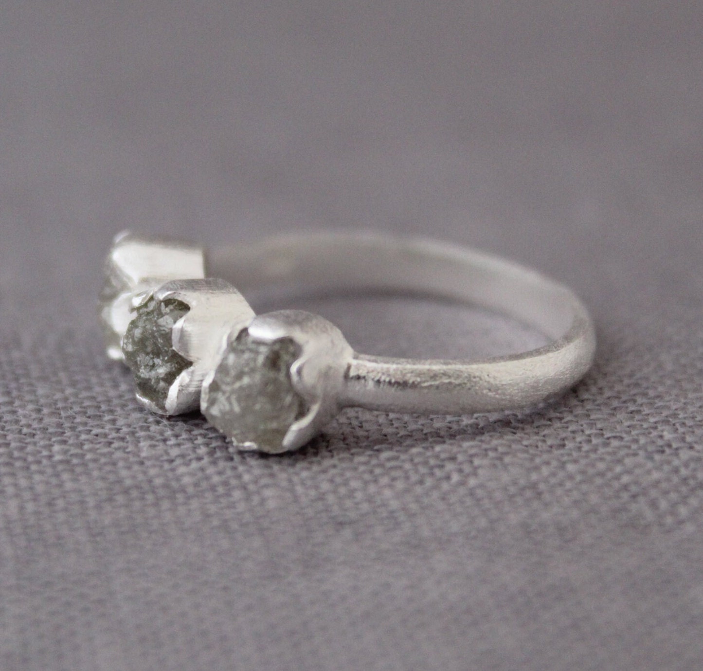 Raw Diamond Ring, April Birthstone, 18K Gold Filled, diamond ring-raw diamond ring, gift for bride