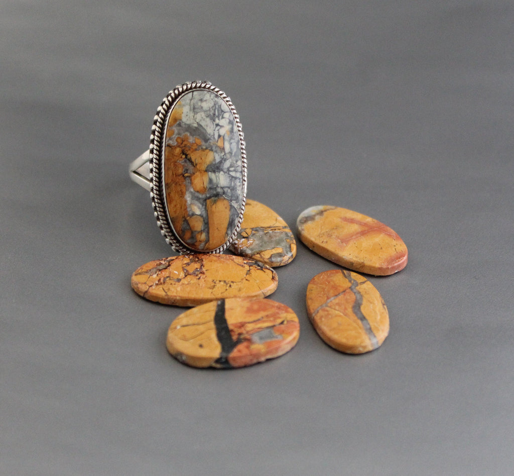 Oval Jasper Ring, Handmade 925 Sterling Silver Birthstone Jewelry, Brown Gemstone, Jaspering, Designer Ring, Gift For Her